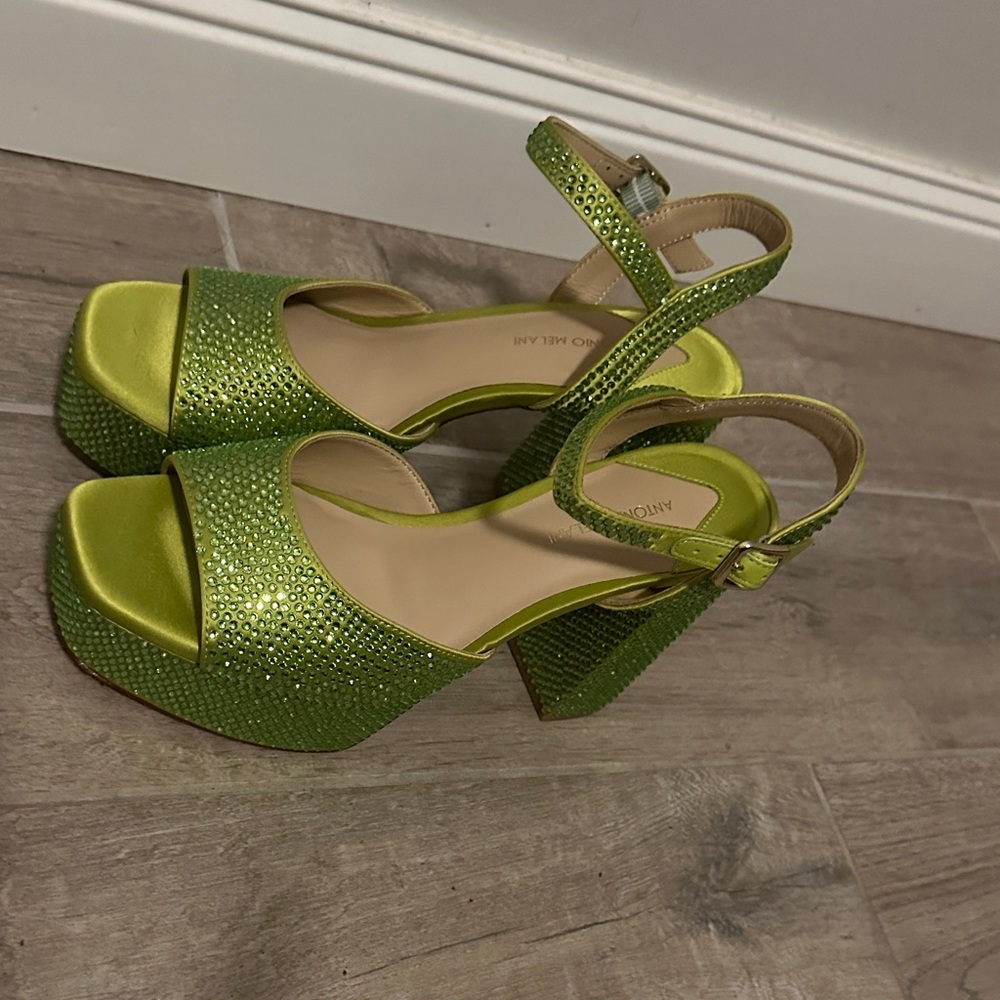 ANTONIO MELANI Vibrant Green Platform Sandals